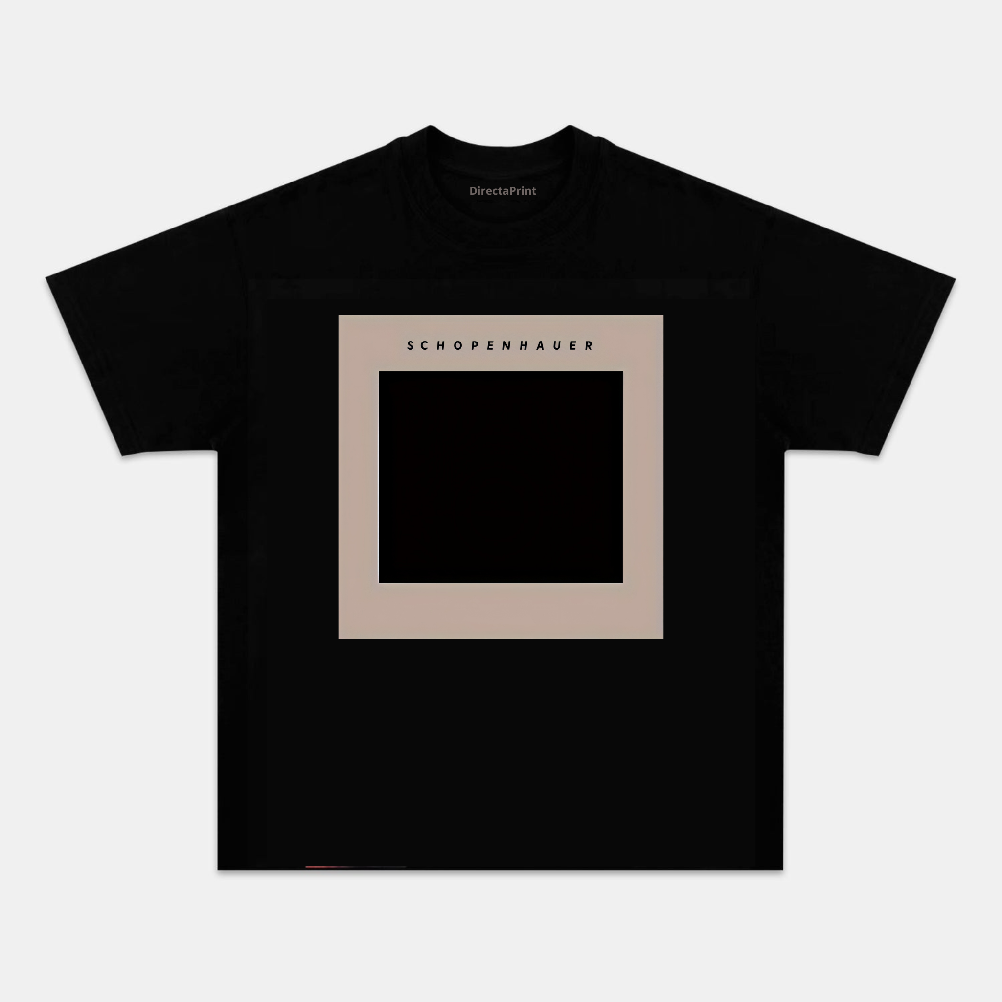 Camiseta Unisex Schopenhauer Minimalista – Diseño Filosófico Elegante, Manga Corta, Cuello Redondo, Negra