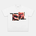 Camiseta Unisex Labios Pop Art – Diseño Estético Retro con Frase “You Need a Seat?”, Manga Corta Blanca