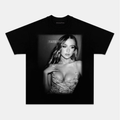 Camiseta Unisex Retrato Fashion Blanco y Negro – Diseño Fotográfico Estilo Editorial, Manga Corta Negra