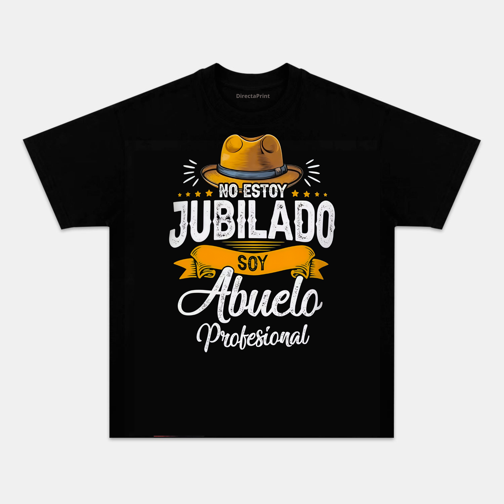 Camiseta Divertida “No Estoy Jubilado, Soy Abuelo Profesional” – Diseño Humorístico para Abuelos, Manga Corta Unisex Negra