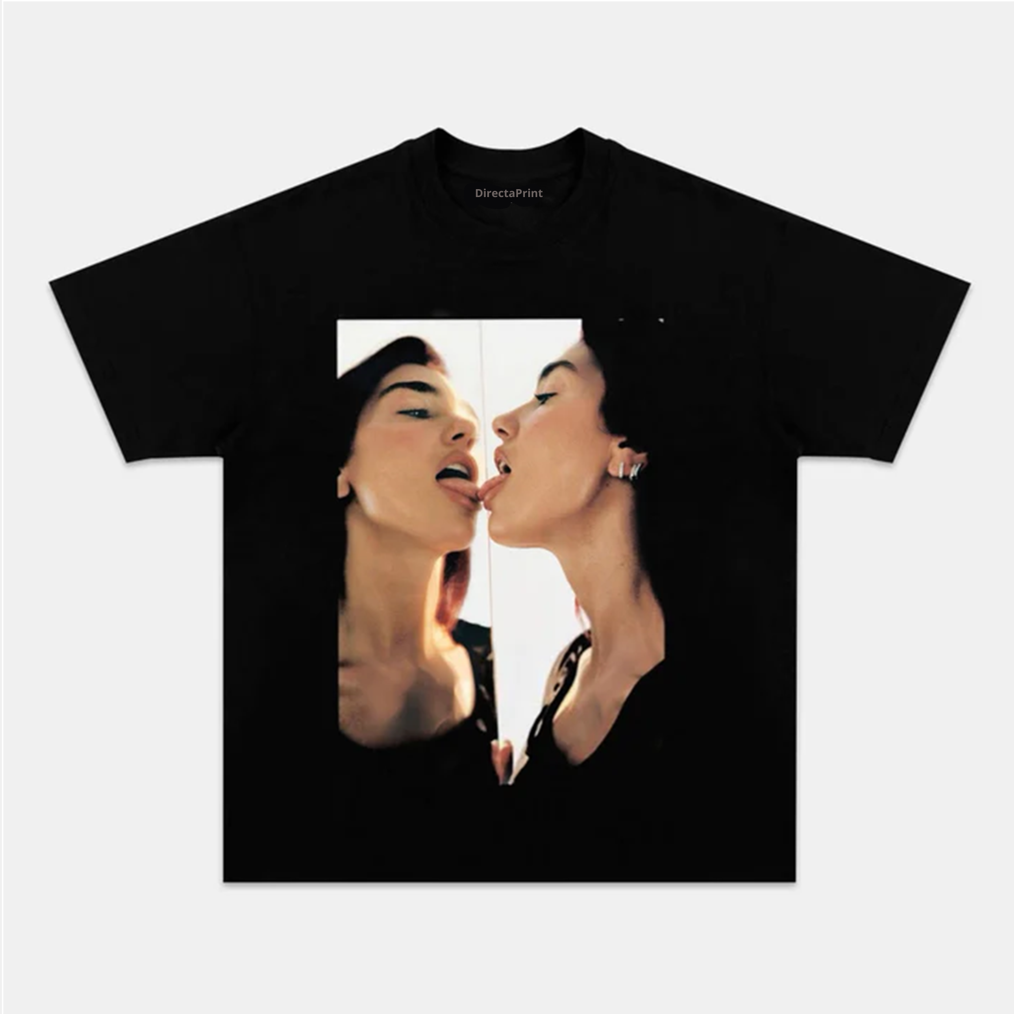 Camiseta Unisex Arte Fotográfico Espejo – Diseño Editorial Estético Moderno, Manga Corta Negra