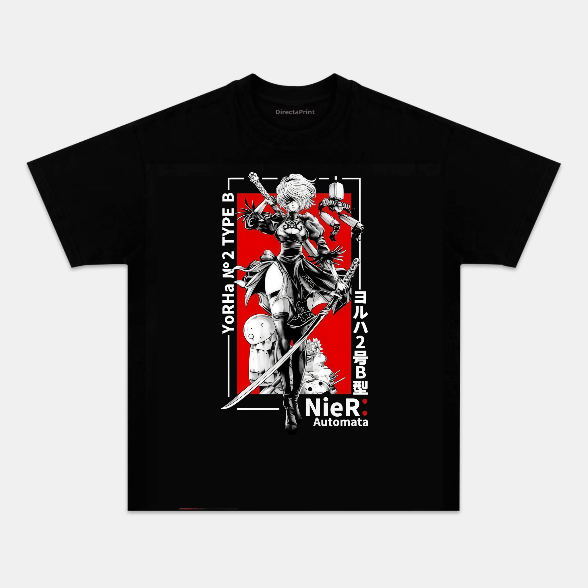 Camiseta Unisex Guerrera Android Cyberpunk – Diseño Anime Futurista Estilo Japonés, Manga Corta, Cuello Redondo, Negra