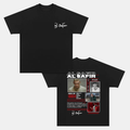 Camiseta Unisex Streetwear Musical Al Safir – Diseño Estilo Tour con Estampado Frontal y Trasero, Manga Corta Negra