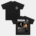 Camiseta Unisex Streetwear Musical ROA – Diseño Estilo Tour con Estampado Frontal y Trasero, Manga Corta Negra