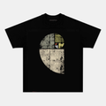 Camiseta Unisex Espiral de Fibonacci Vintage – Diseño Geométrico de Proporción Áurea, Manga Corta, Cuello Redondo, Negra